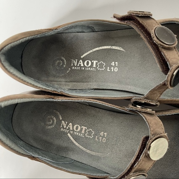 Naot Women's Size 10 Mary Jane Comfort Flat Shoe Iridescent Brown‎ Hook and Loop - Picture 4 of 6
